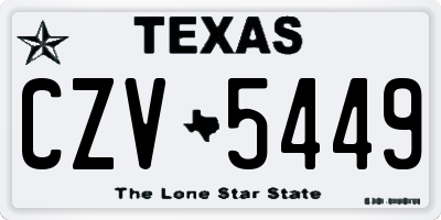 TX license plate CZV5449