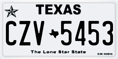 TX license plate CZV5453