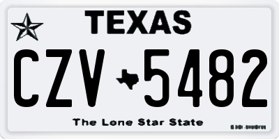 TX license plate CZV5482