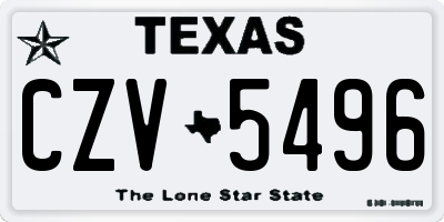 TX license plate CZV5496