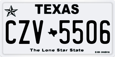 TX license plate CZV5506
