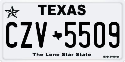 TX license plate CZV5509