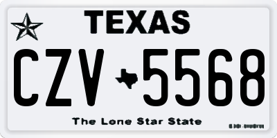 TX license plate CZV5568