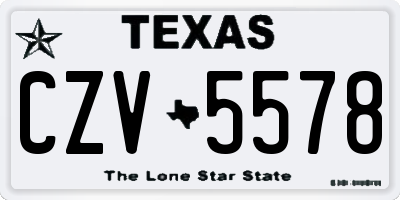 TX license plate CZV5578