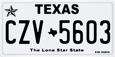 TX license plate CZV5603