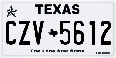 TX license plate CZV5612