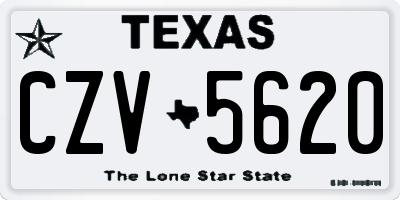 TX license plate CZV5620