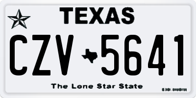 TX license plate CZV5641
