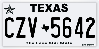 TX license plate CZV5642