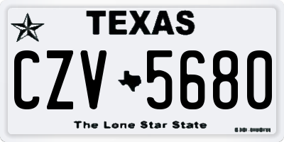 TX license plate CZV5680