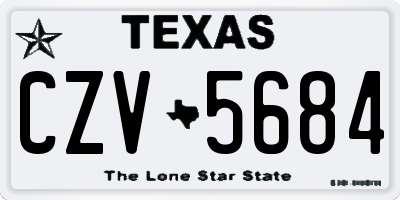 TX license plate CZV5684