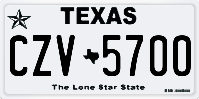 TX license plate CZV5700