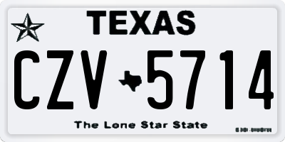 TX license plate CZV5714