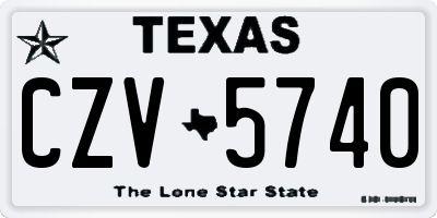 TX license plate CZV5740