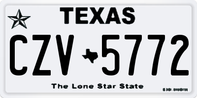TX license plate CZV5772
