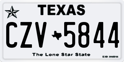 TX license plate CZV5844