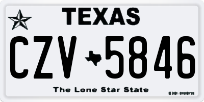 TX license plate CZV5846