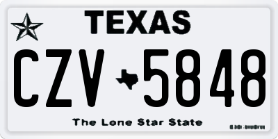 TX license plate CZV5848