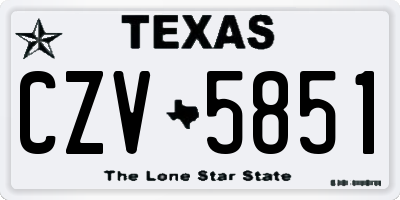 TX license plate CZV5851