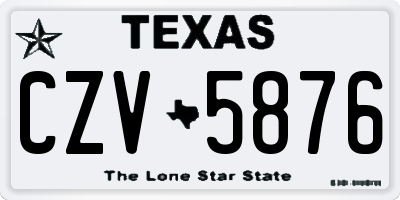 TX license plate CZV5876