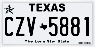 TX license plate CZV5881