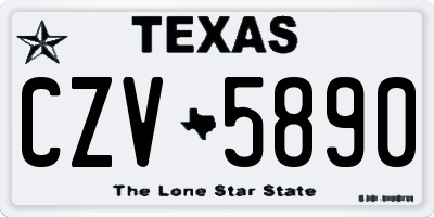 TX license plate CZV5890