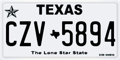 TX license plate CZV5894