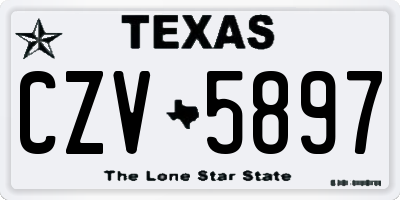 TX license plate CZV5897