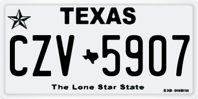 TX license plate CZV5907