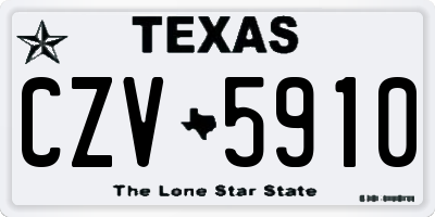 TX license plate CZV5910