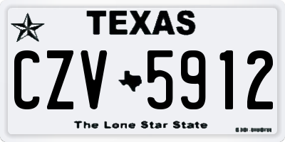 TX license plate CZV5912
