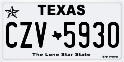 TX license plate CZV5930