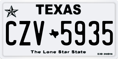 TX license plate CZV5935
