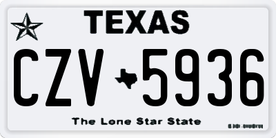 TX license plate CZV5936
