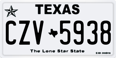 TX license plate CZV5938