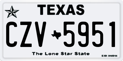 TX license plate CZV5951