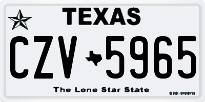 TX license plate CZV5965