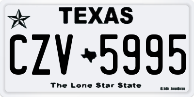 TX license plate CZV5995
