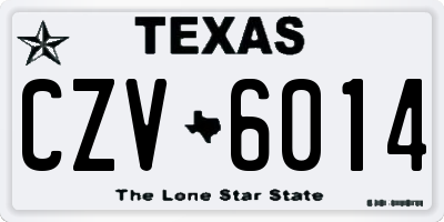 TX license plate CZV6014
