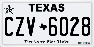 TX license plate CZV6028