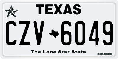 TX license plate CZV6049