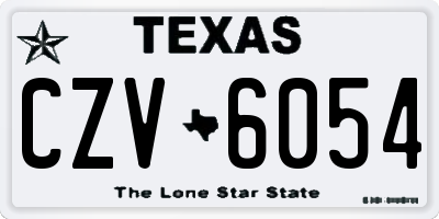 TX license plate CZV6054