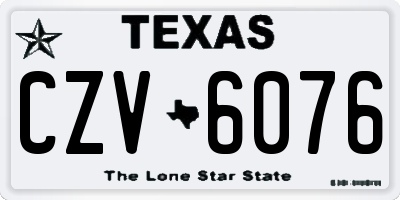 TX license plate CZV6076