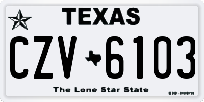 TX license plate CZV6103