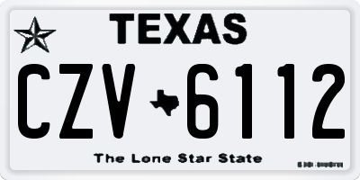 TX license plate CZV6112