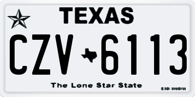 TX license plate CZV6113
