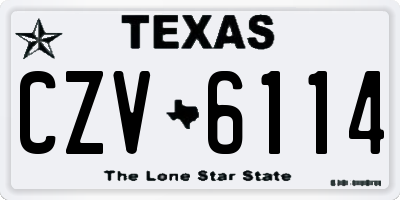 TX license plate CZV6114