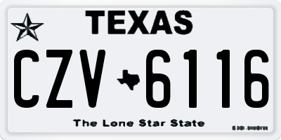 TX license plate CZV6116