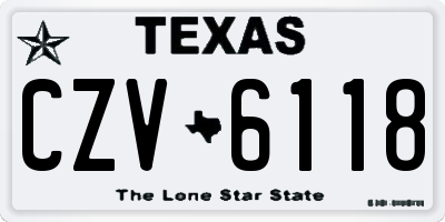 TX license plate CZV6118
