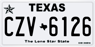 TX license plate CZV6126
